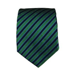 ASCOT Green Striped Silk Tie HANDMADE GERMANY 62"/ 3.6" EC